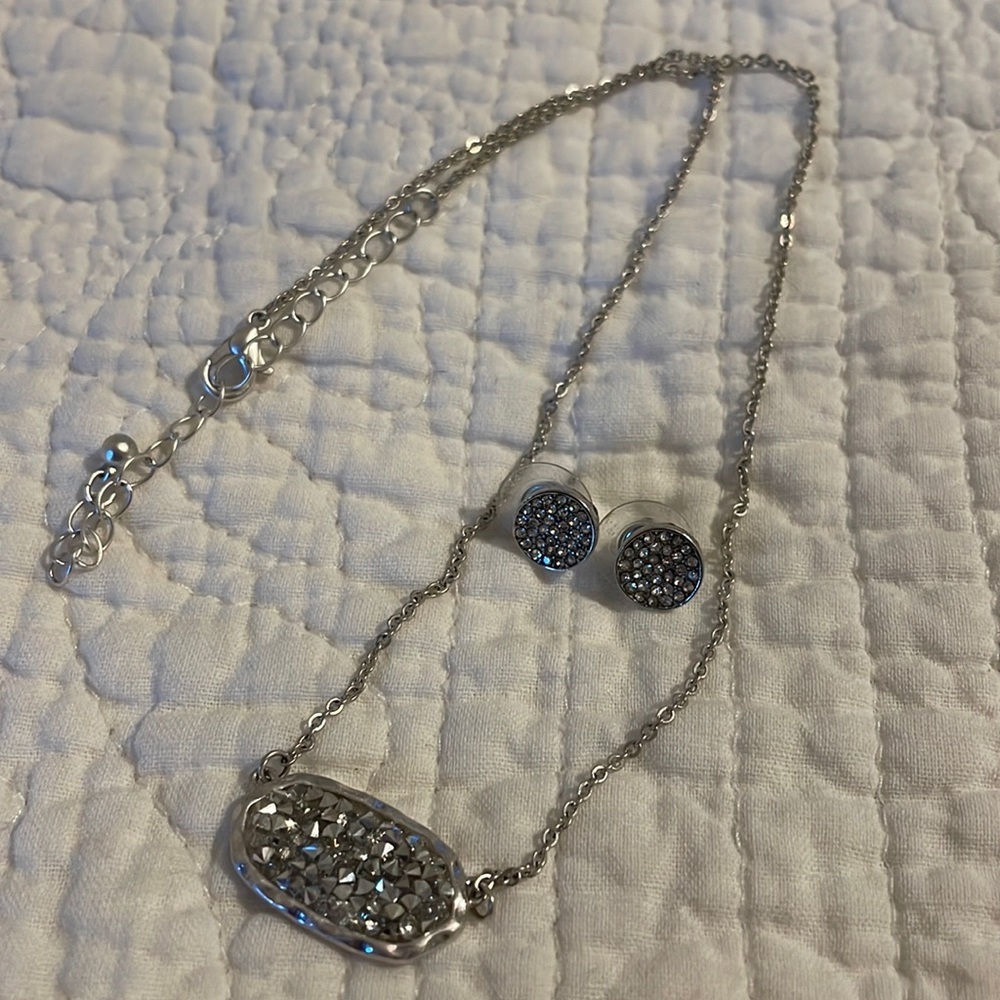 Druzy necklace & earrings set